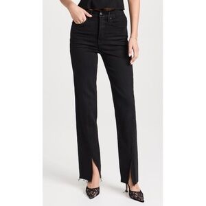 Good American Good Boy Straight Super High Rise Twisted Slit Hem Jeans 26